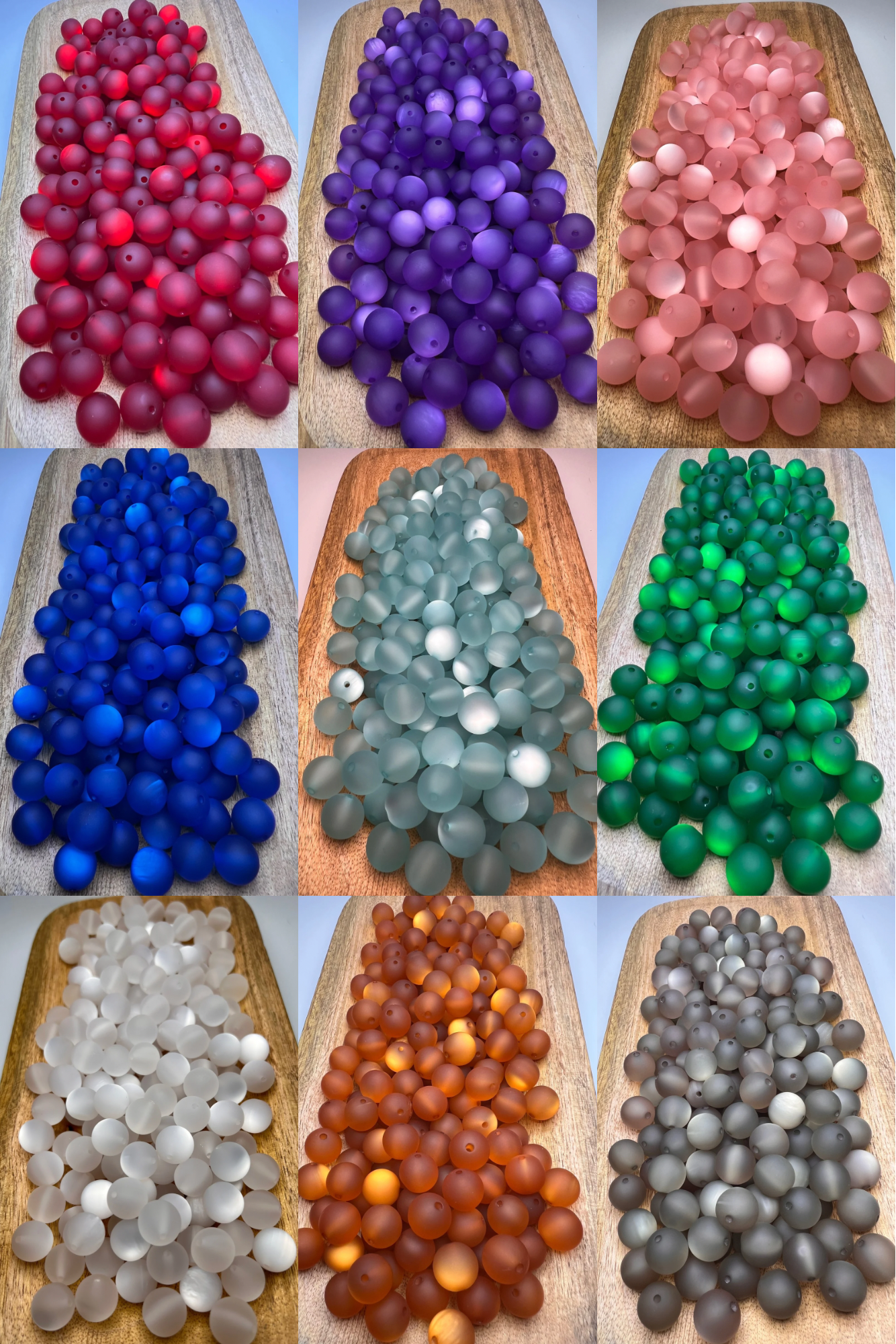 Frosted Cat Eye Acrylic Beads 15mm (Pack of 10) 9 Colors