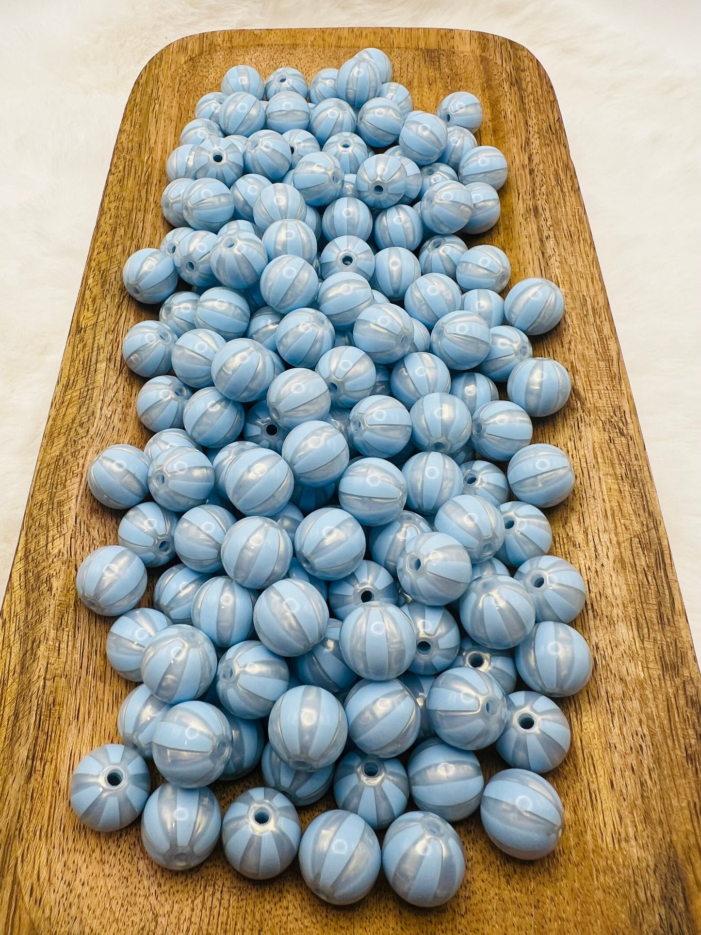 15mm glitter striped acrylic beads