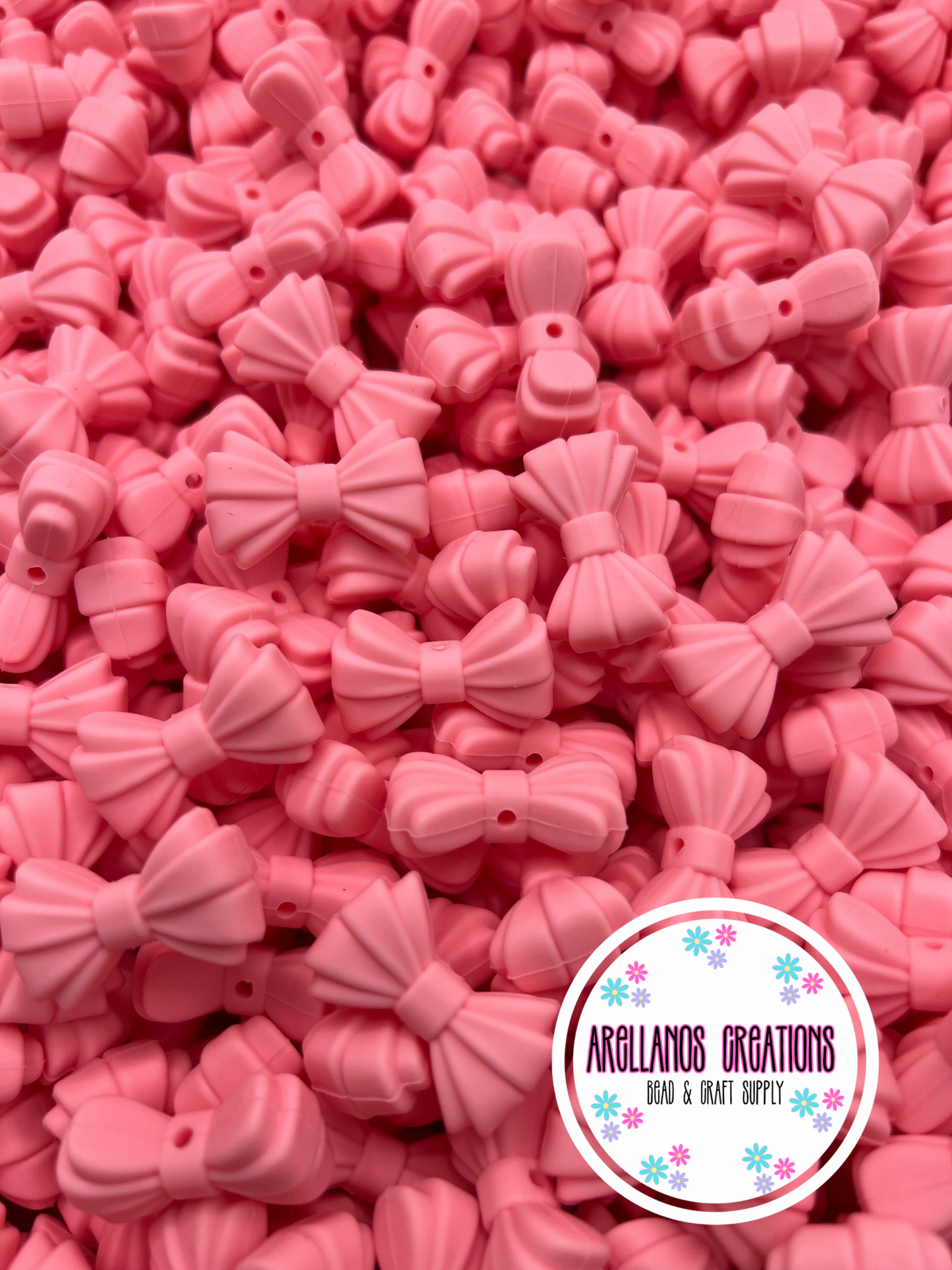 3D light pink ribbed bow EXCLUSIVE focal