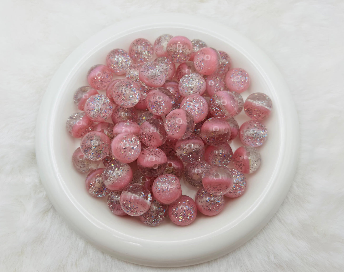 20mm glitter film cat eye acrylic beads (10 different colors)