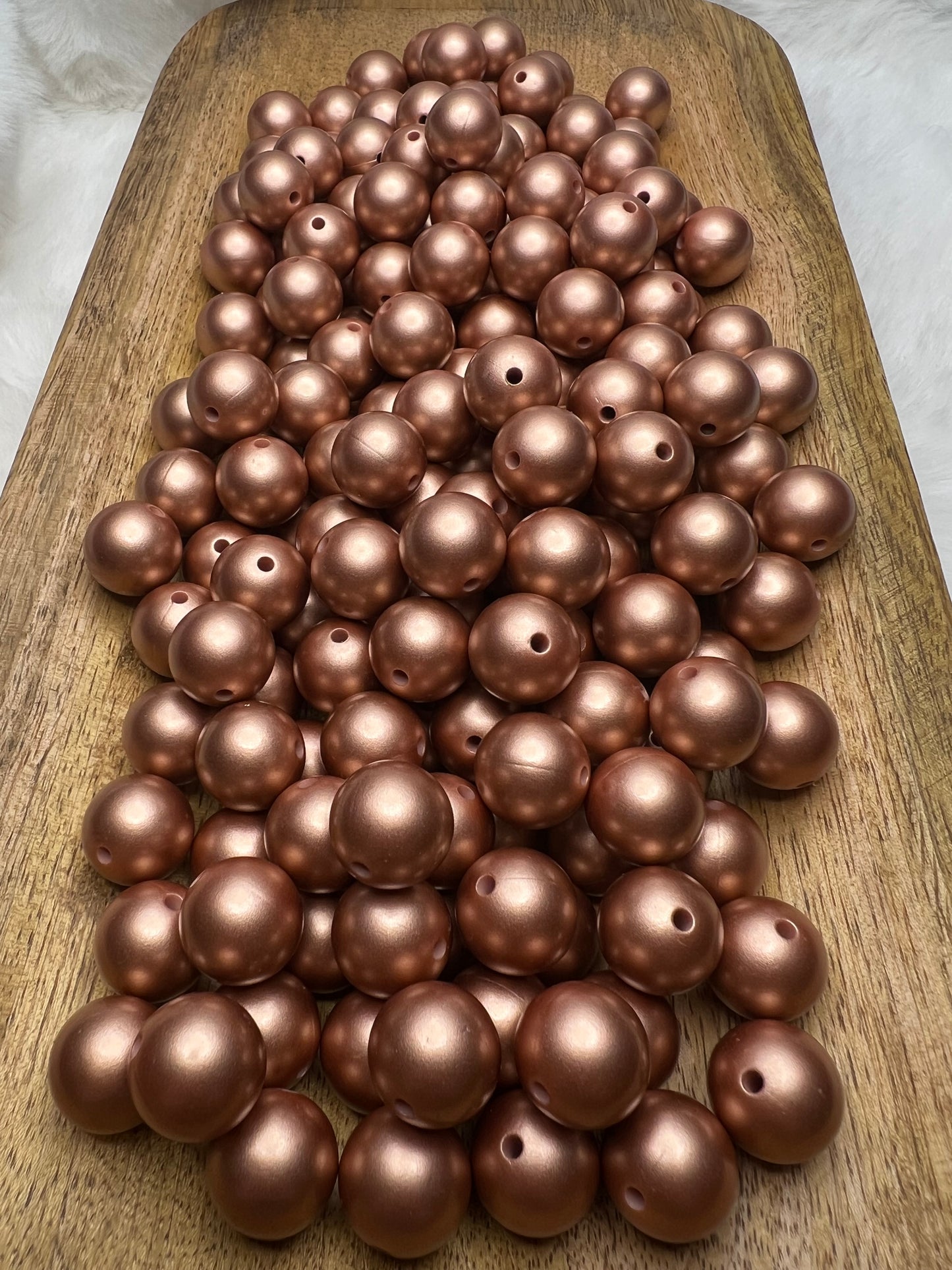 Bronze 15mm shimmer silicone beads (sold individually)