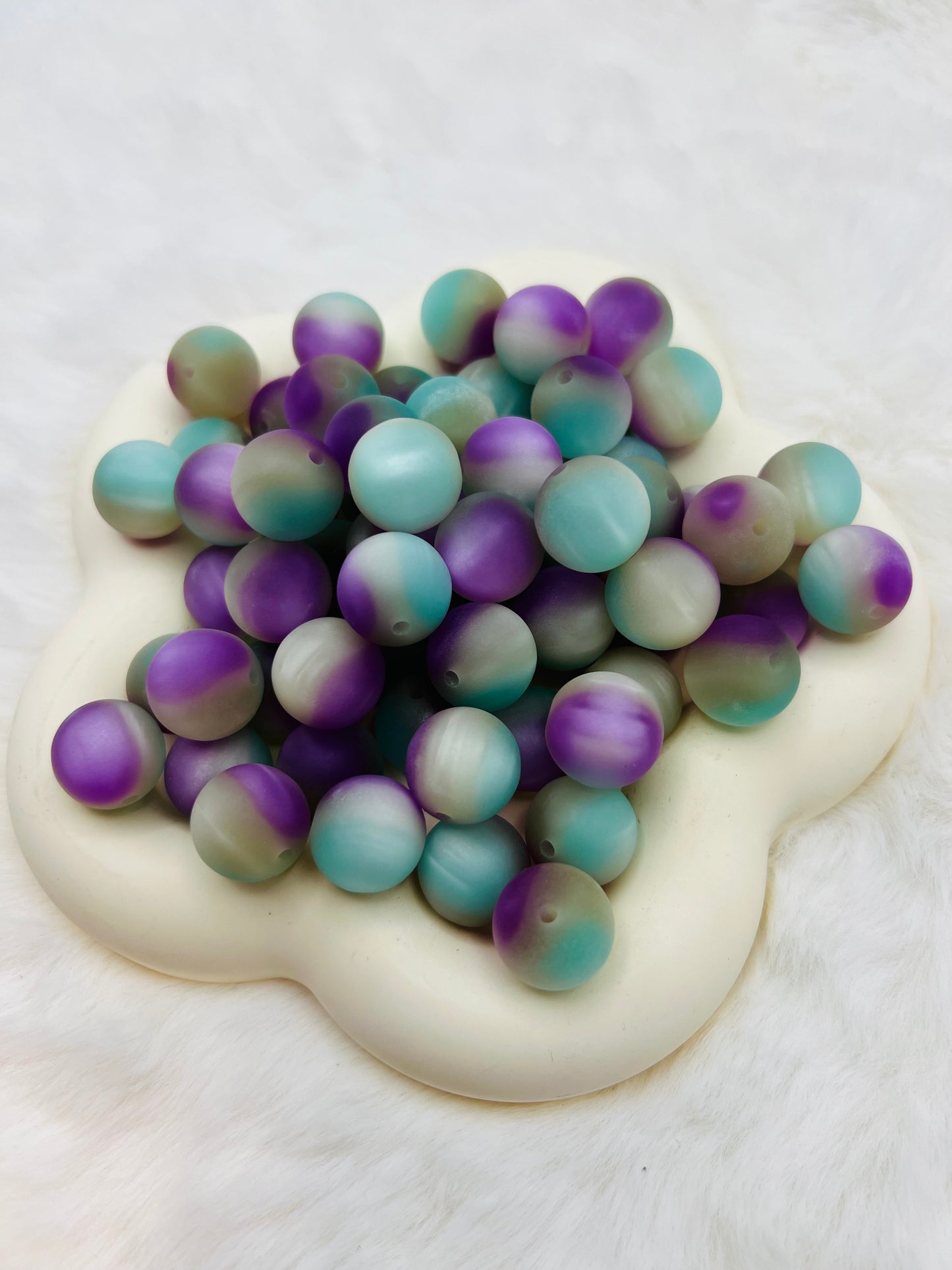 15mm frosted swirl cat eye acrylic beads (5 different colors)