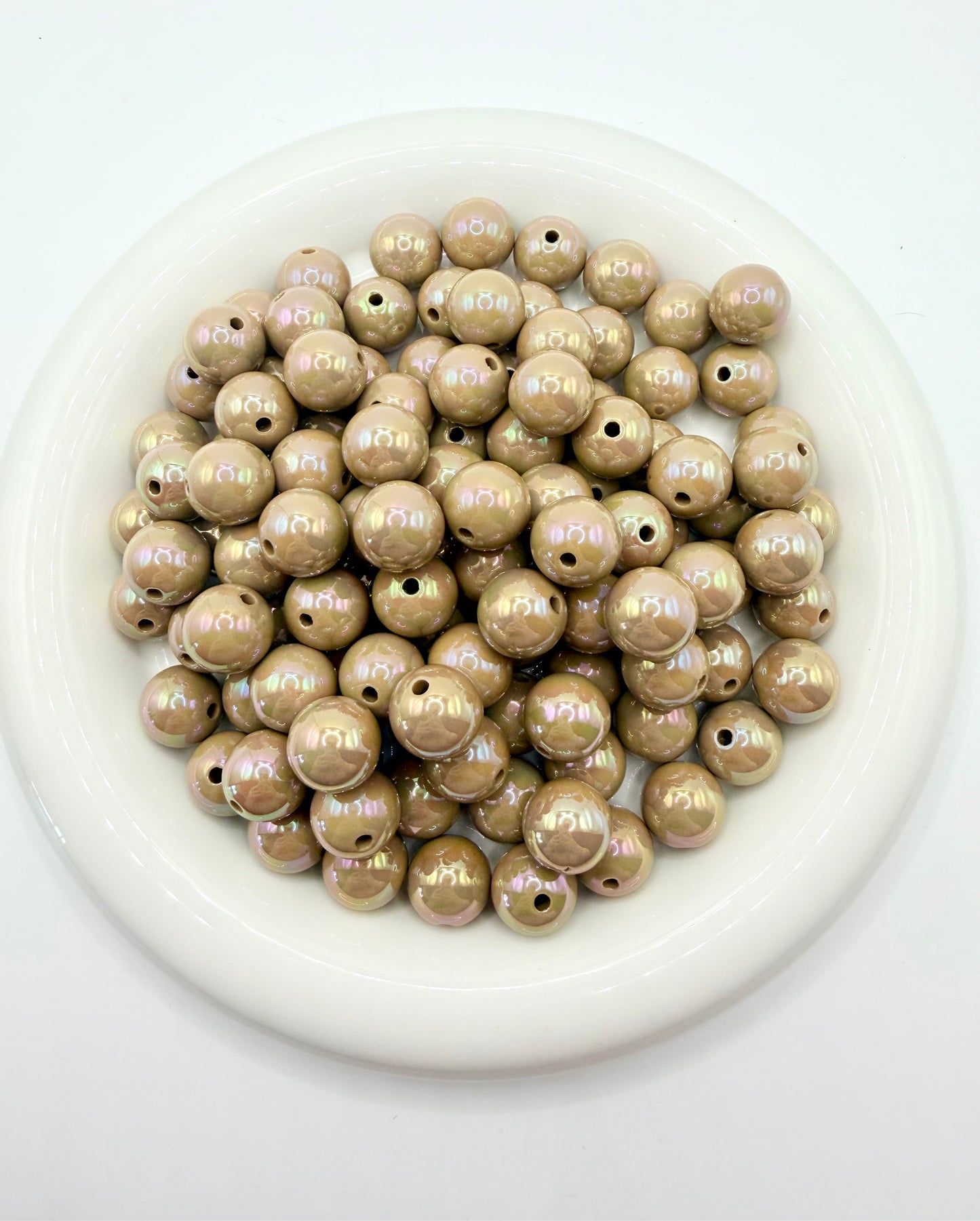 16mm solid iridescent AB acrylic beads (pack of 10)