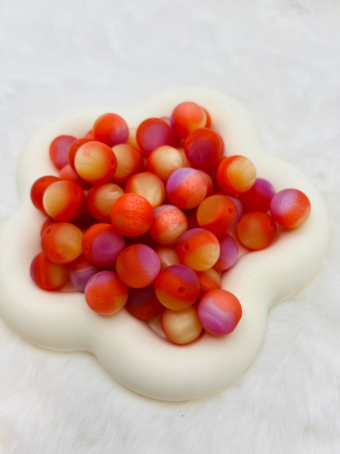 15mm frosted swirl cat eye acrylic beads (5 different colors)