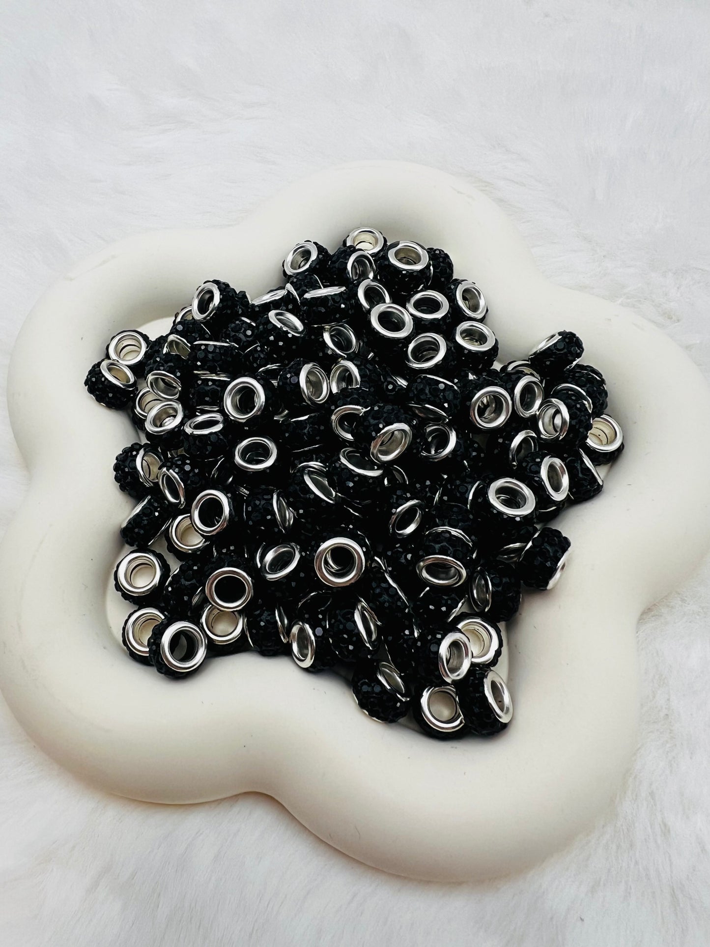 12mm large hole rhinestone spacers