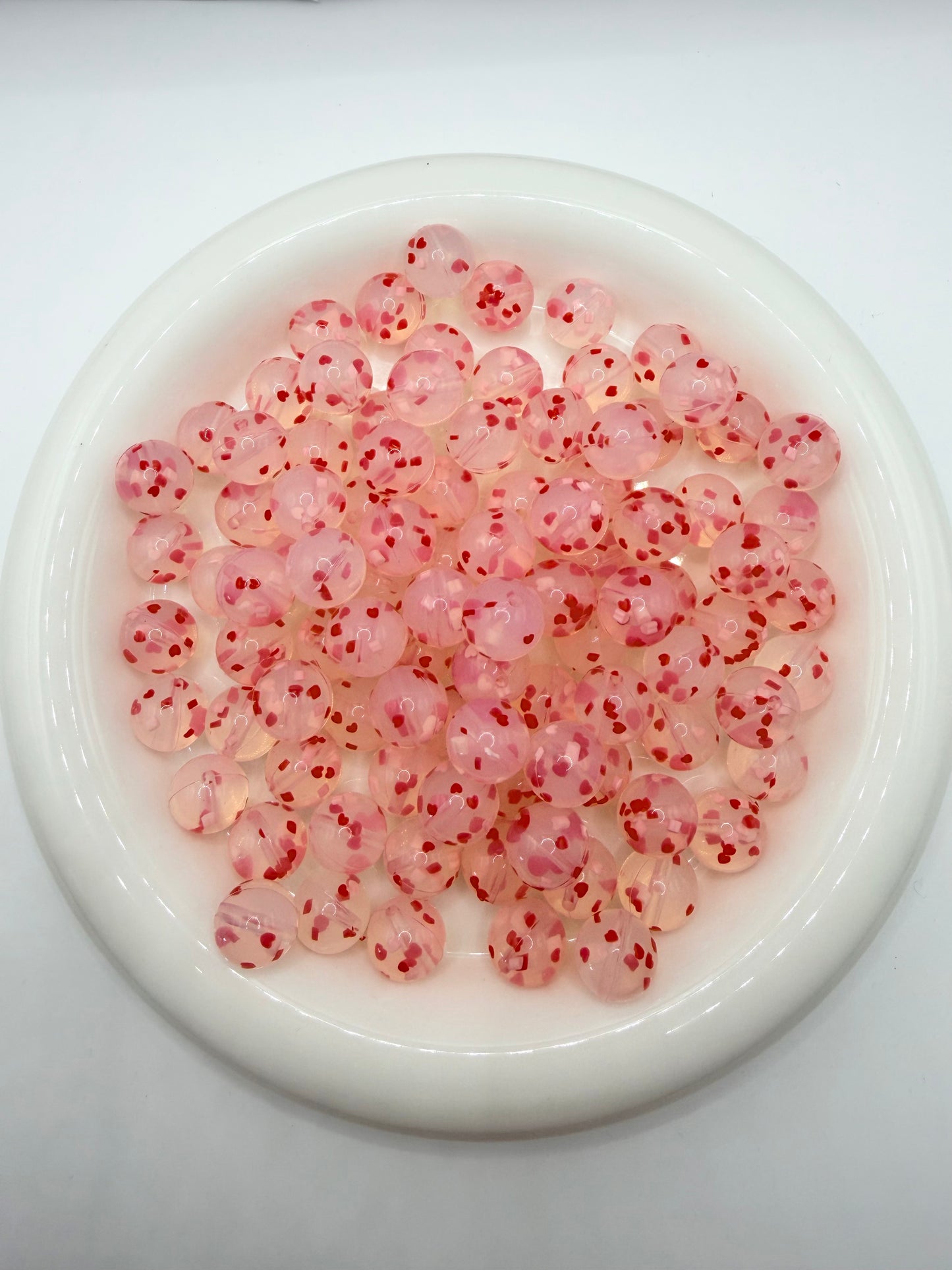 15mm Heart confetti silicone beads (1PC)