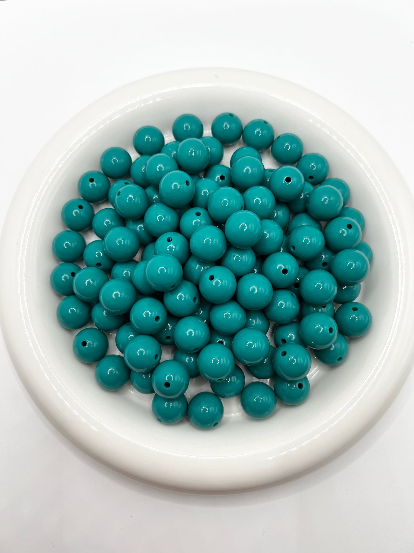 15mm teal liquid silicone beads