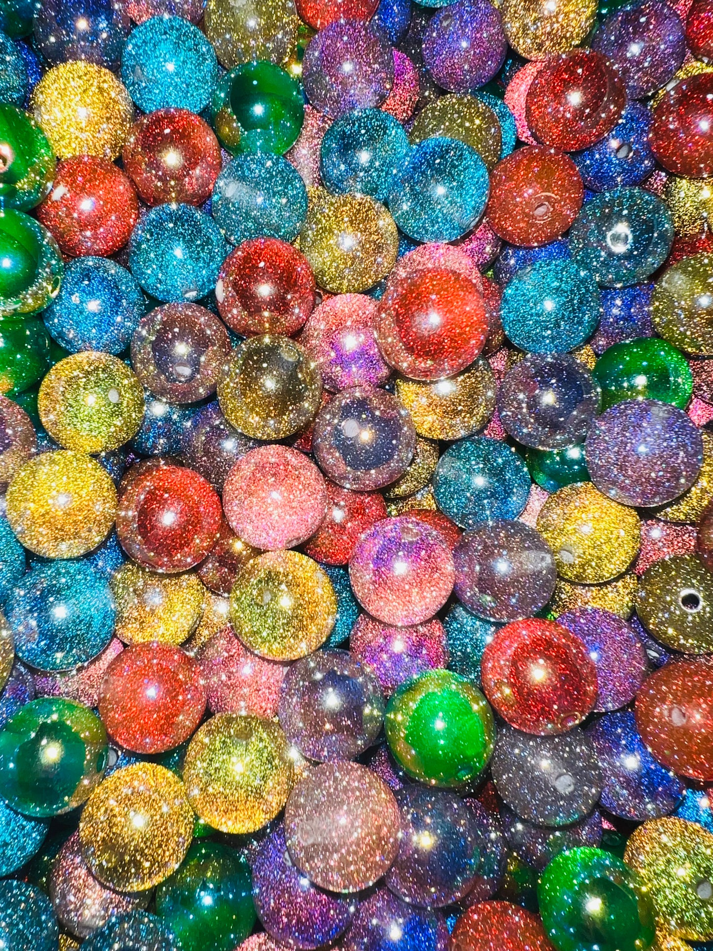 15mm glitter cat eye acrylic bead mix (pack of 25)
