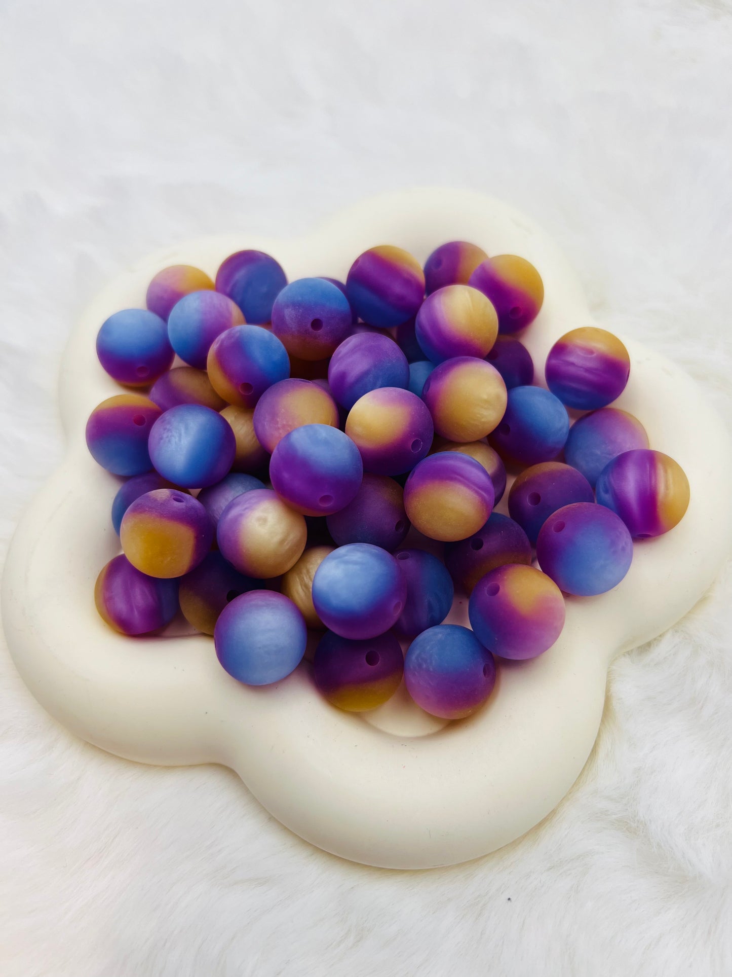 15mm frosted swirl cat eye acrylic beads (5 different colors)