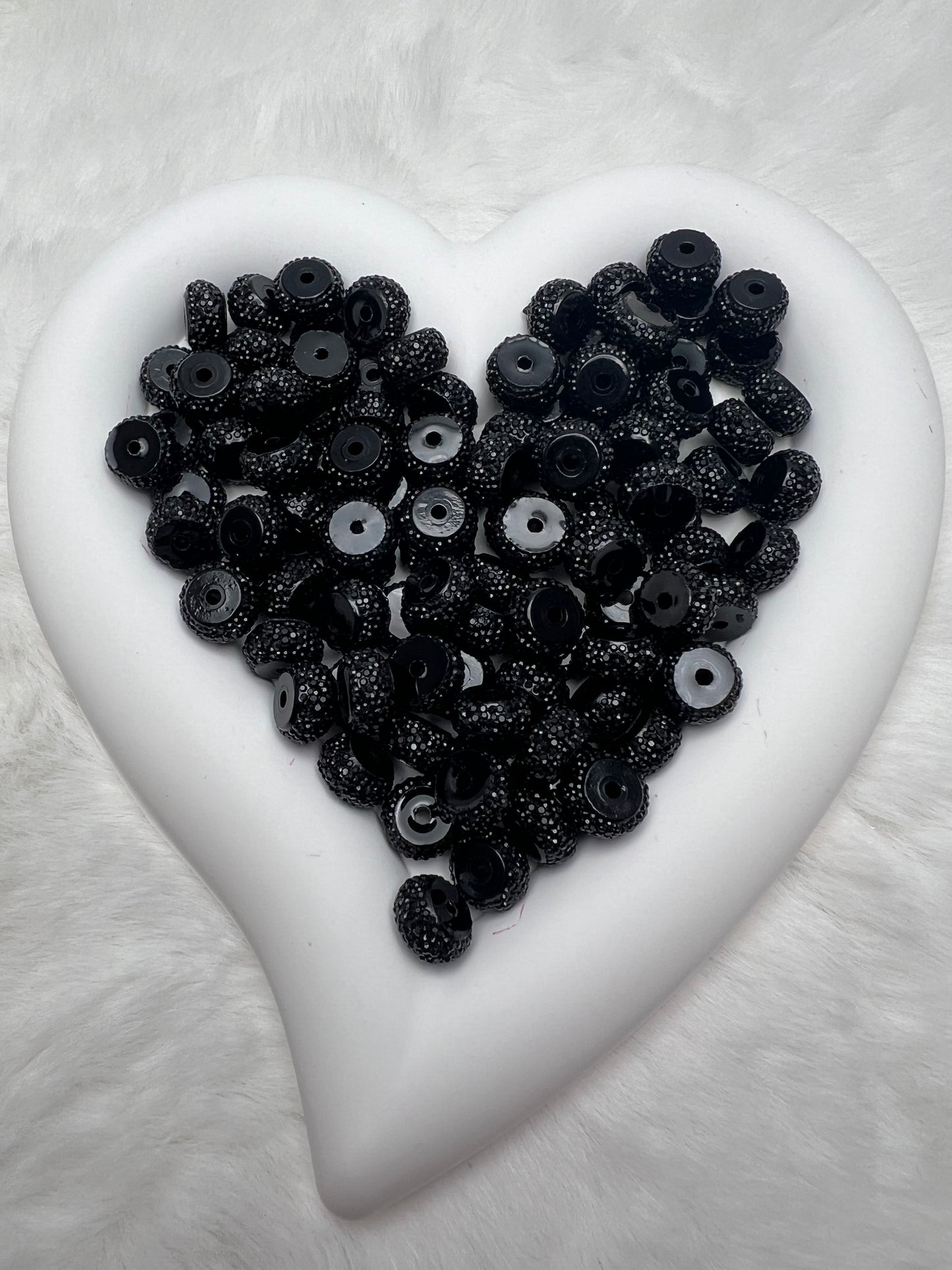 12mm black rhinestone abacus spacers
