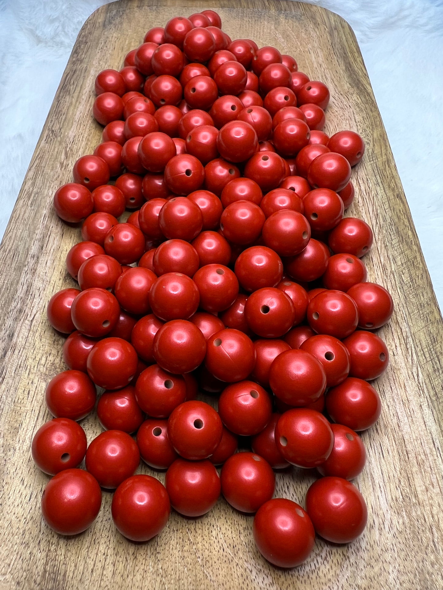 Tiger Red 15mm shimmer silicone beads (sold individually)