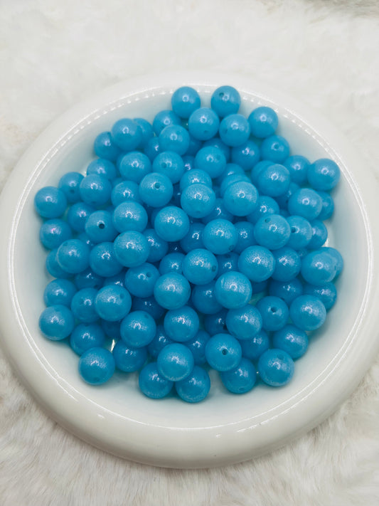 15mm icy blue opal silicone beads
