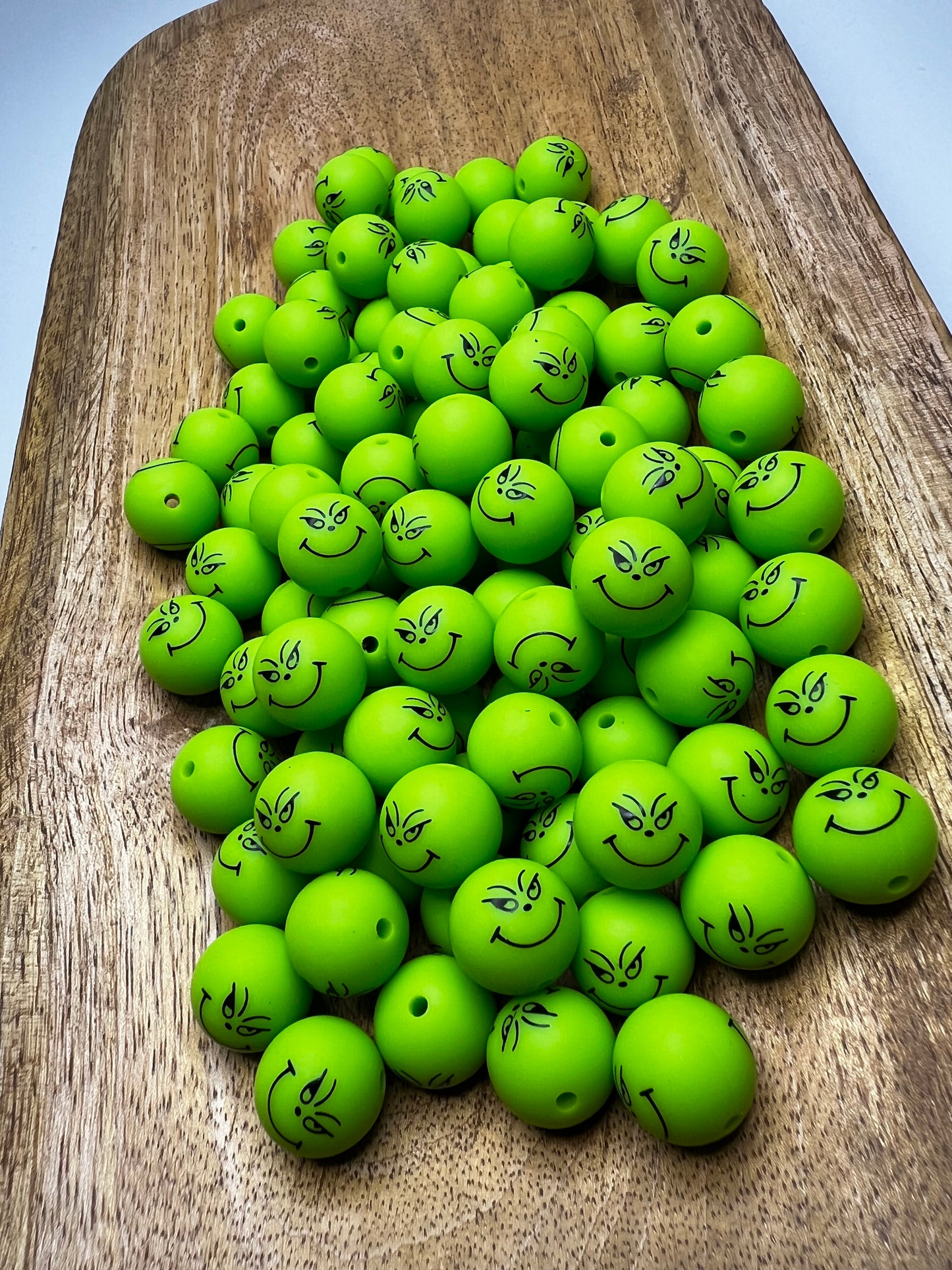 15mm Mr. Mean face silicone beads