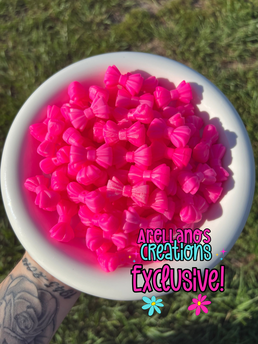 3D hot pink marble ribbed bow EXLUSIVE (discounted)