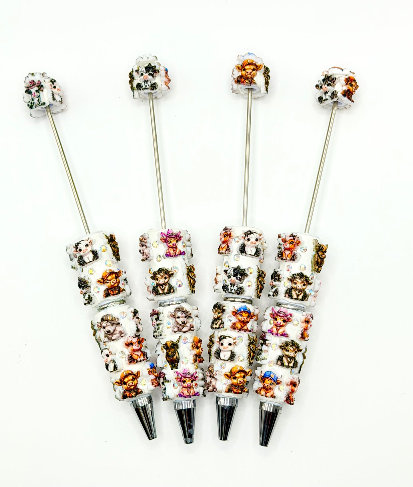 Highland Cows fancy clay beadable pen (1ct)