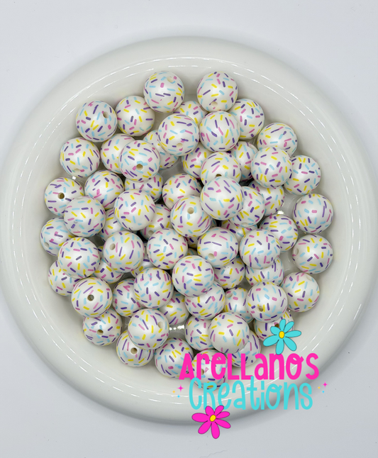 20mm Colorful Confetti Bubblegum Beads (1PC)