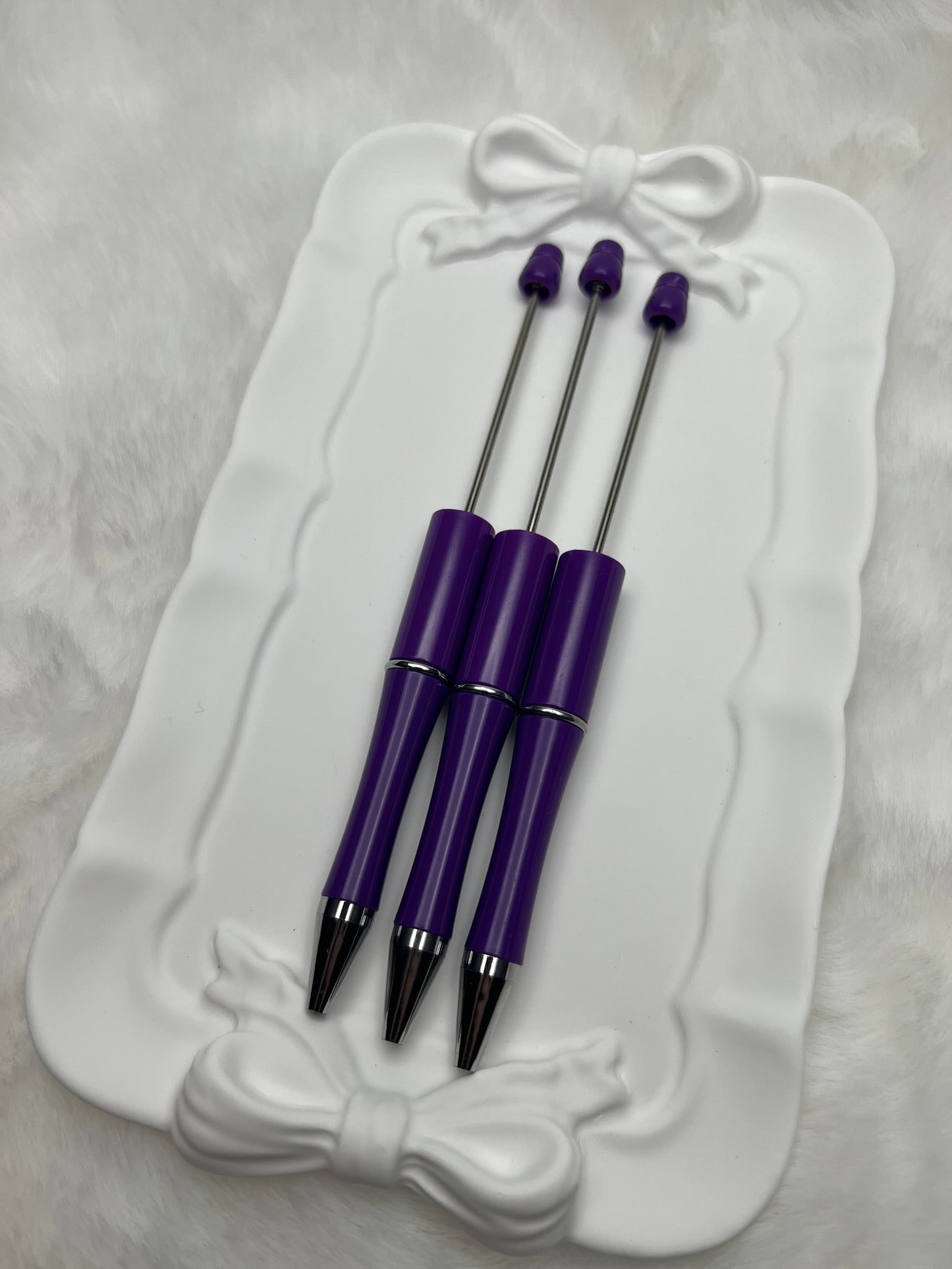 Violet beadable plastic pen