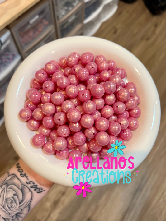 15mm sweet pink opal silicone beads