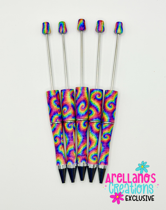Neon Rainbow Tie Dye Printed Pens EXCLUSIVE (1ct)