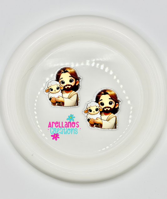 #70 Jesus & Lamb - acrylic flatback