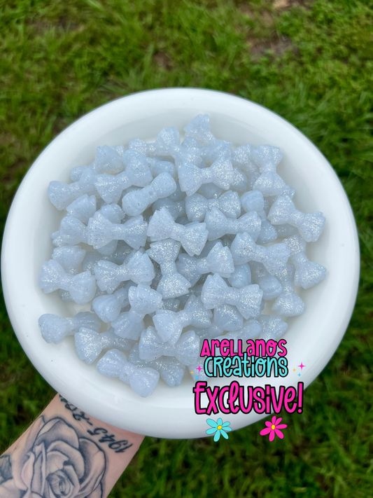 3D clear glitter ribbed bow EXCLUSIVE focal