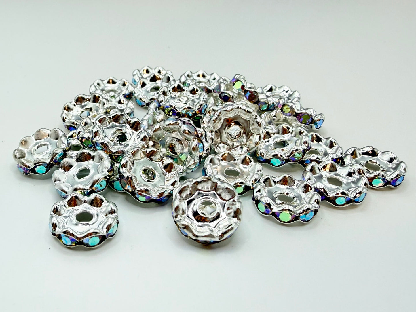 12mm Wavy Rhinestone Spacer Packs (Packs of 25)