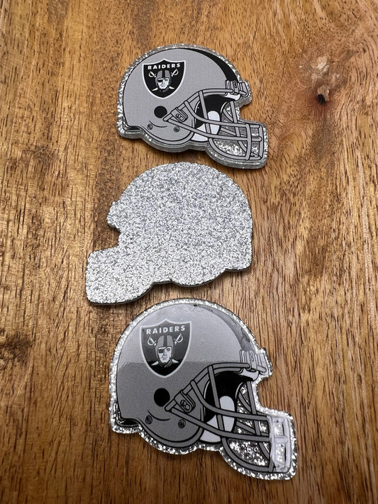 Raider Helmet glitter flatback acrylic (sold individually)