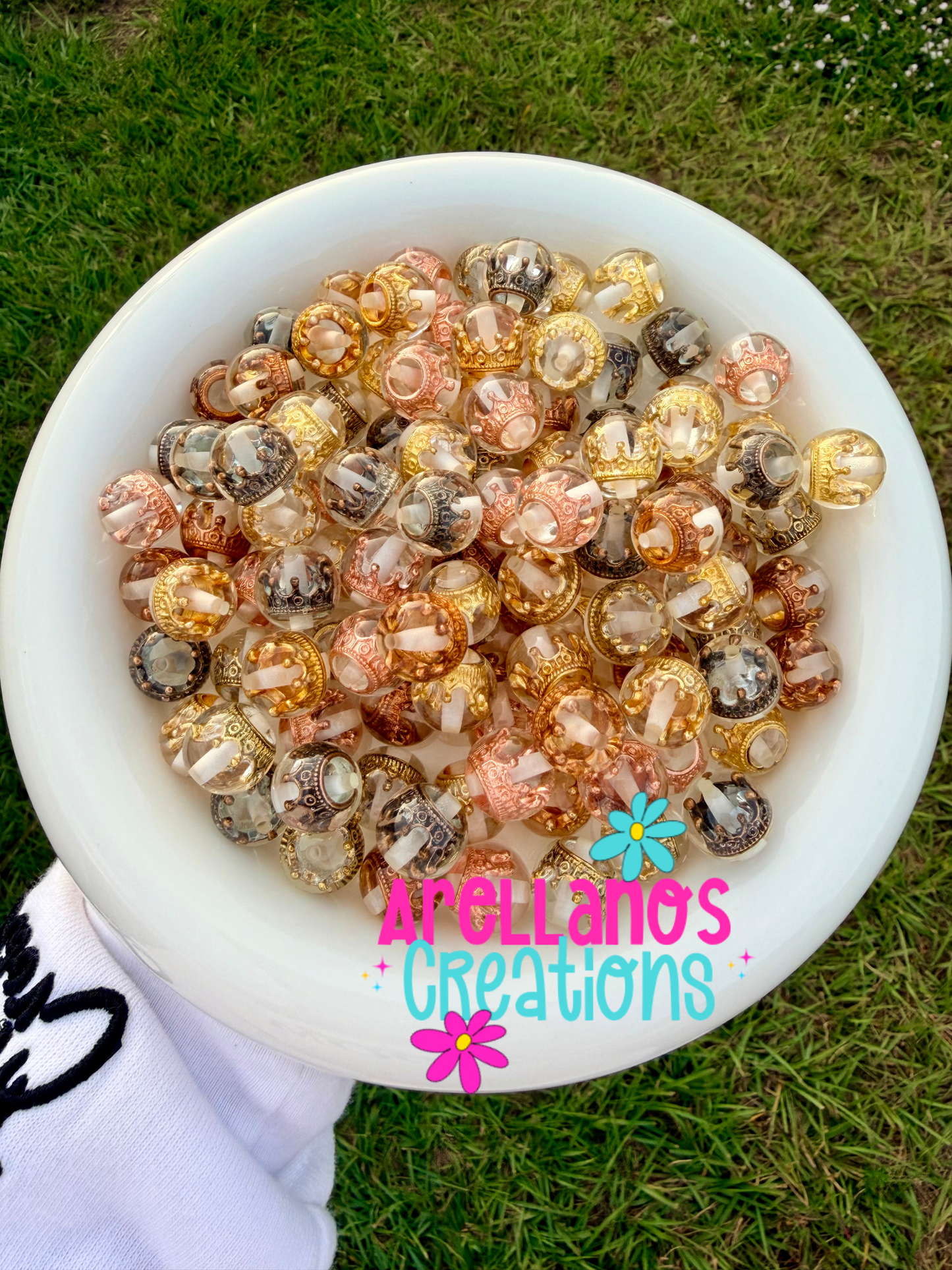 16mm crown acrylic bead mix (pack of 10)