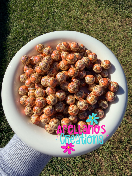 15mm pumpkin harvest silicone beads (1PC)