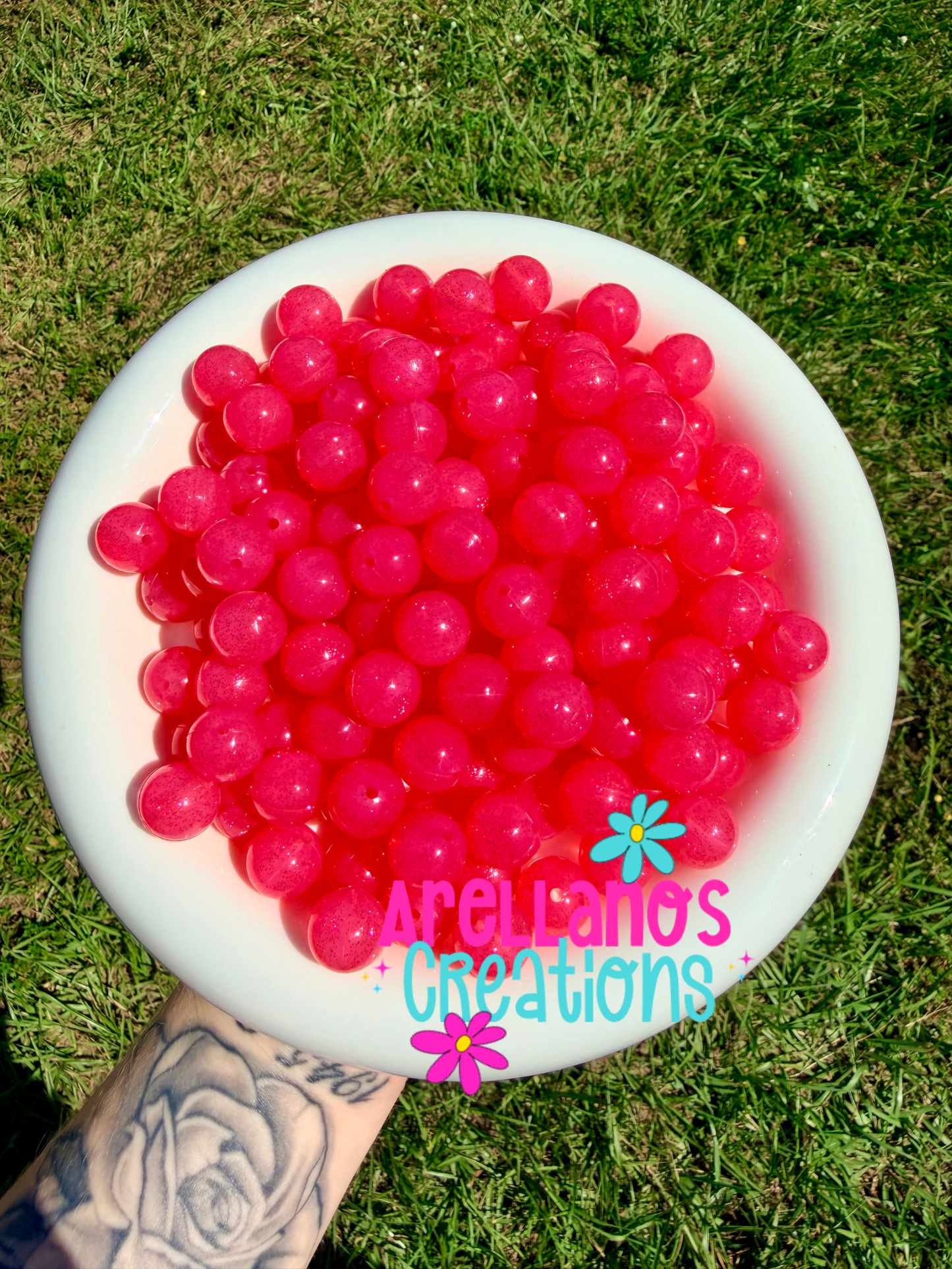 SJ-112 berry red jelly glitter silicone beads