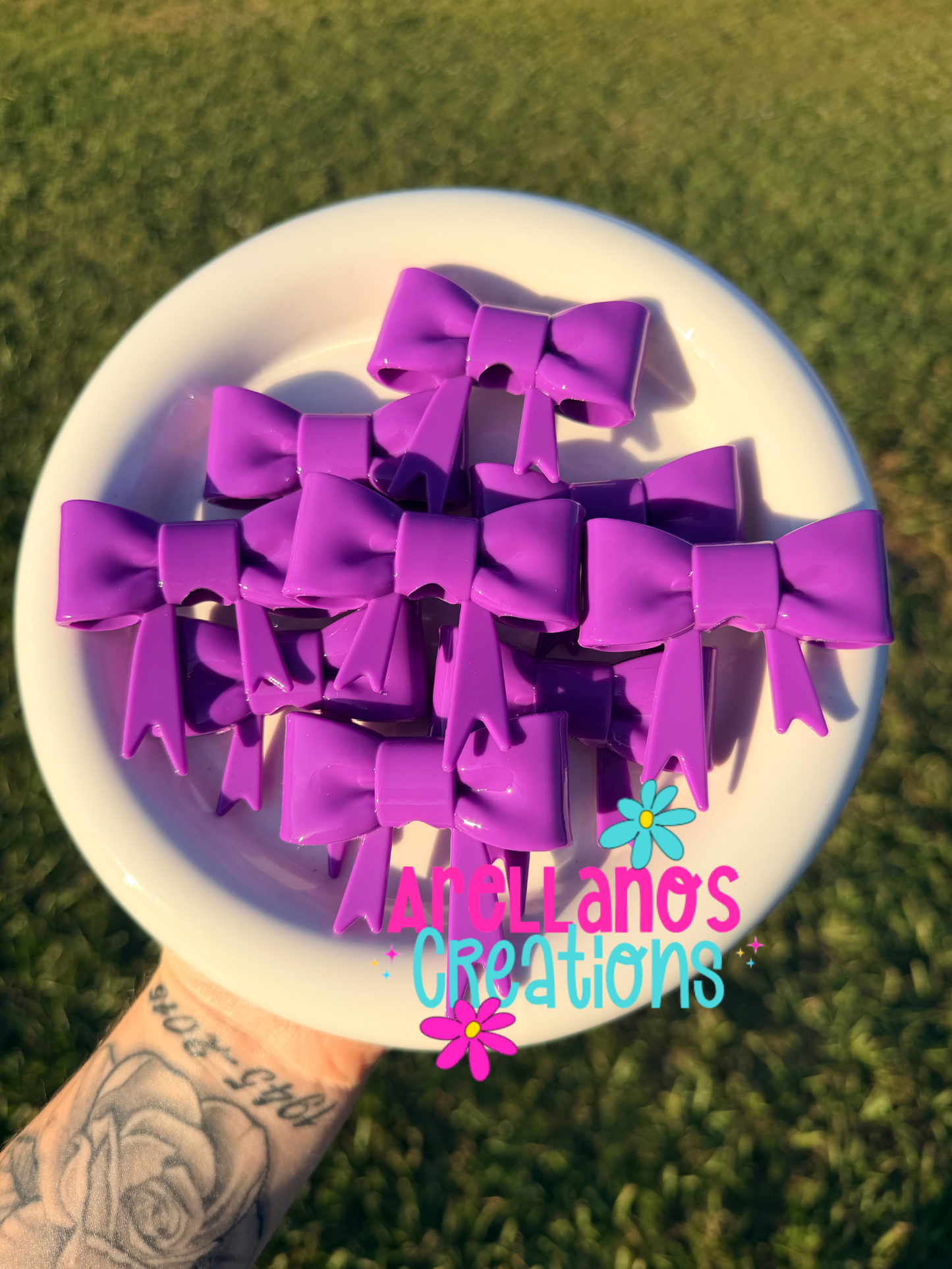 #149 deep purple shiny large bow FOCAL