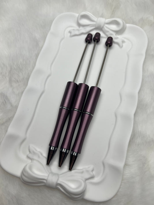 Midnight purple beadable plastic pen