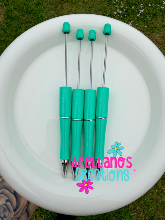 Seafoam glitter beadable pen (1PC)