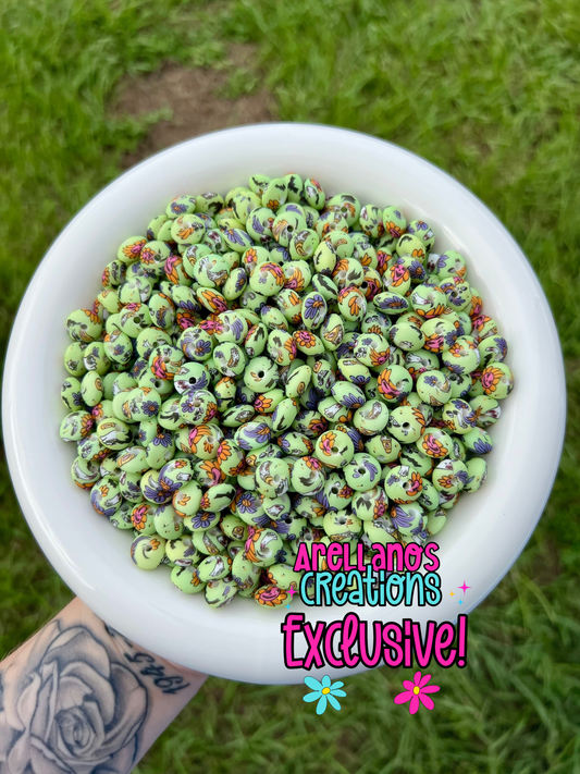 12mm creepy critter daisy printed silicone lentil spacers EXCLUSIVE