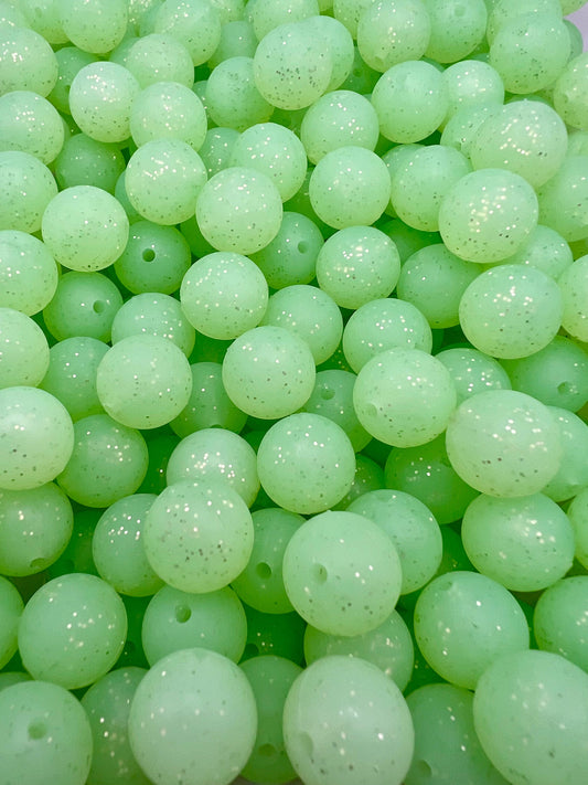 Lime 15mm Glitter Silicone