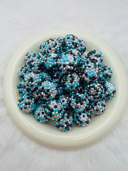 20mm Winter wonderland confetti rhinestone beads