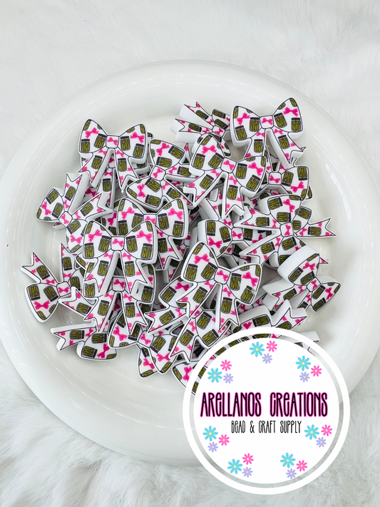 Pickle jars & bows printed flat bow focal EXCLUSIVE