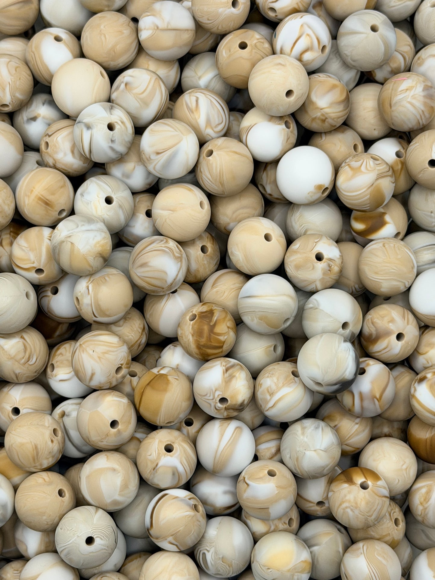 SS-161 15mm Sandalwood Swirl Silicone Beads (1ct)