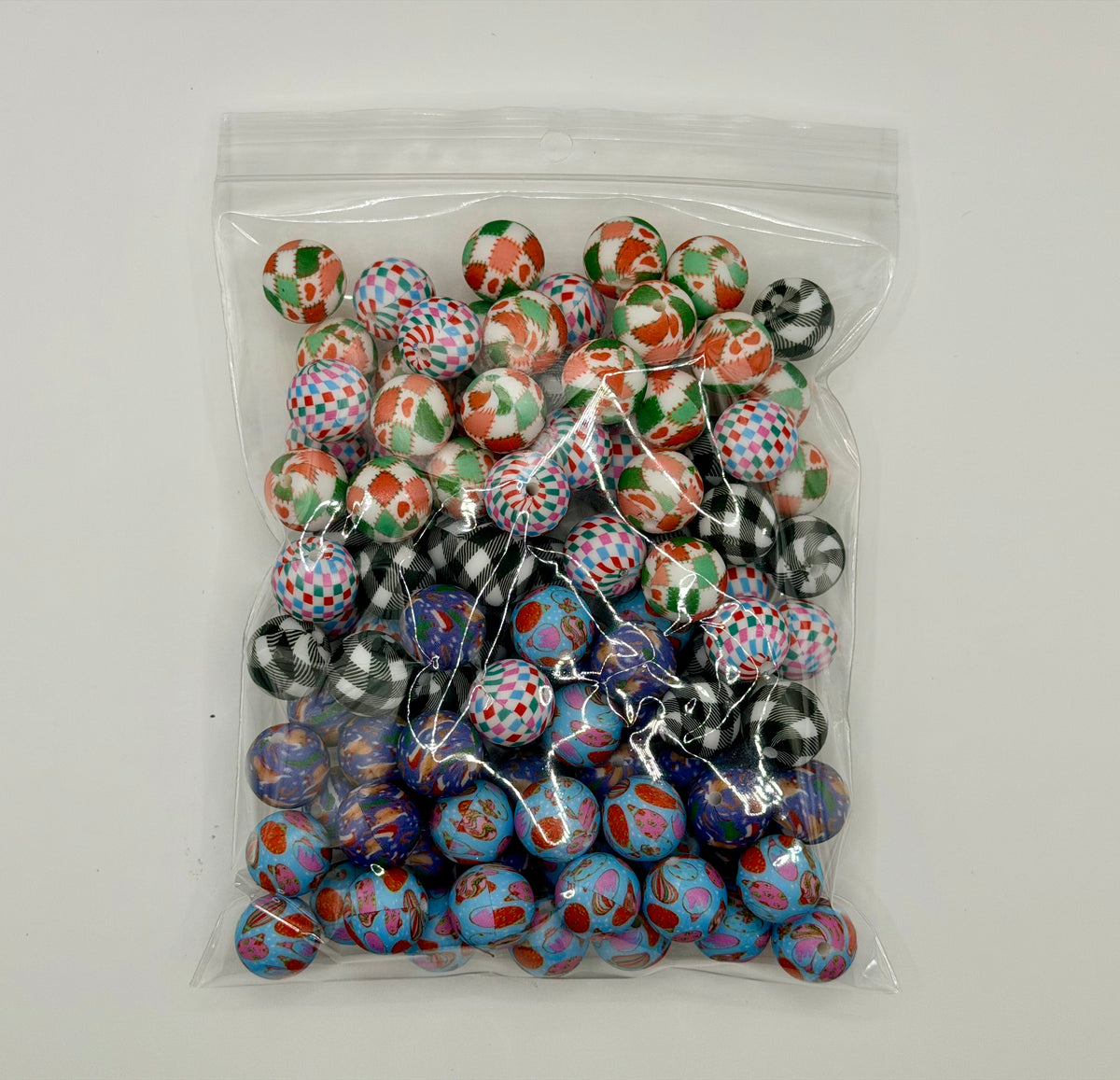 Holiday season mix 100ct 15mm silicone beads