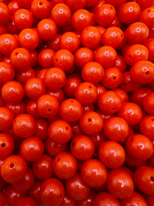 15mm orange opal silicone beads