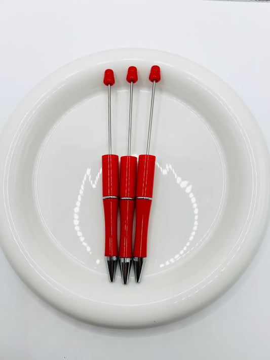 True red beadable pen