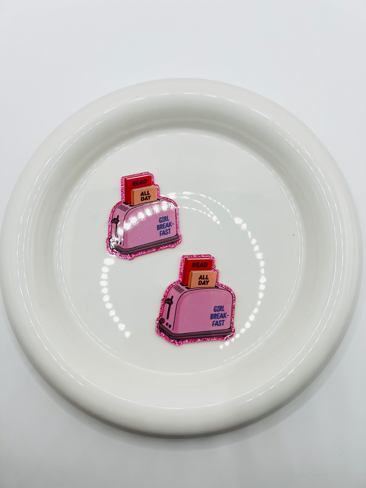 Read all day - girl breakfast flatback acrylic