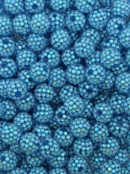 16mm UV Ocean Blue Fancy Rhinestone Bead (1ct)