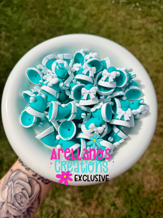 3D Turquoise Santa Hat W/ Bow EXCLUSIVE focal