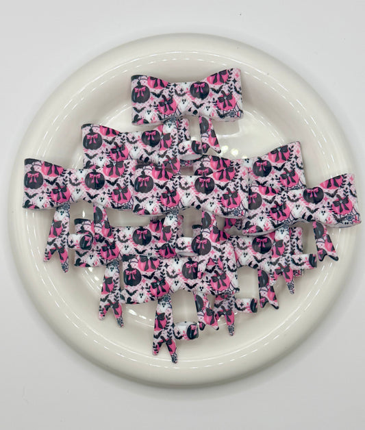 #364 Bats & Blossoms Large Bow Straw Topper (1ct)