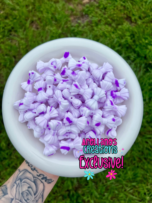 3D purple marble ribbed bow EXCLUSIVE focal