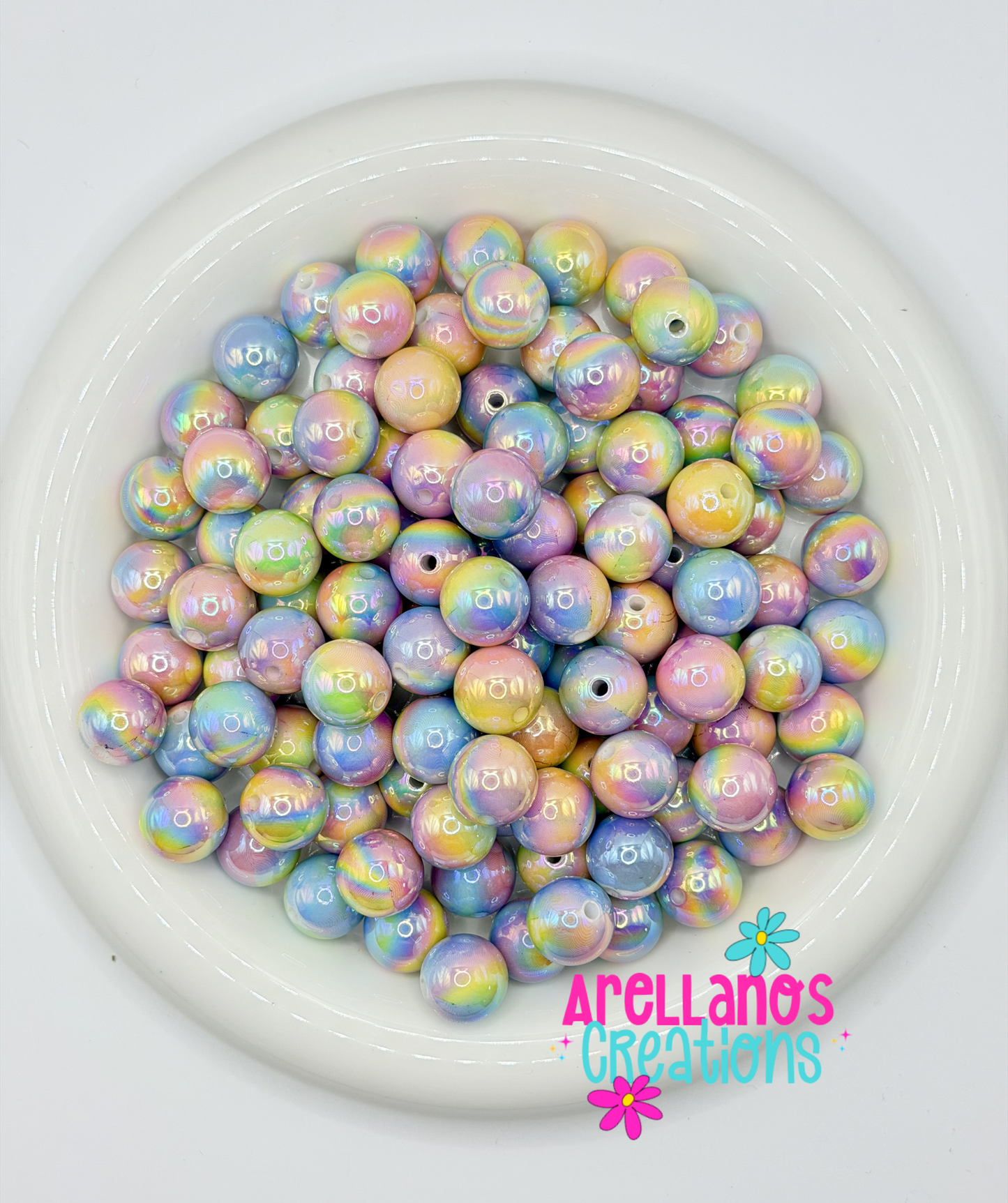 16mm Cotton Candy Swirl Acrylic Beads (Pack of 10)