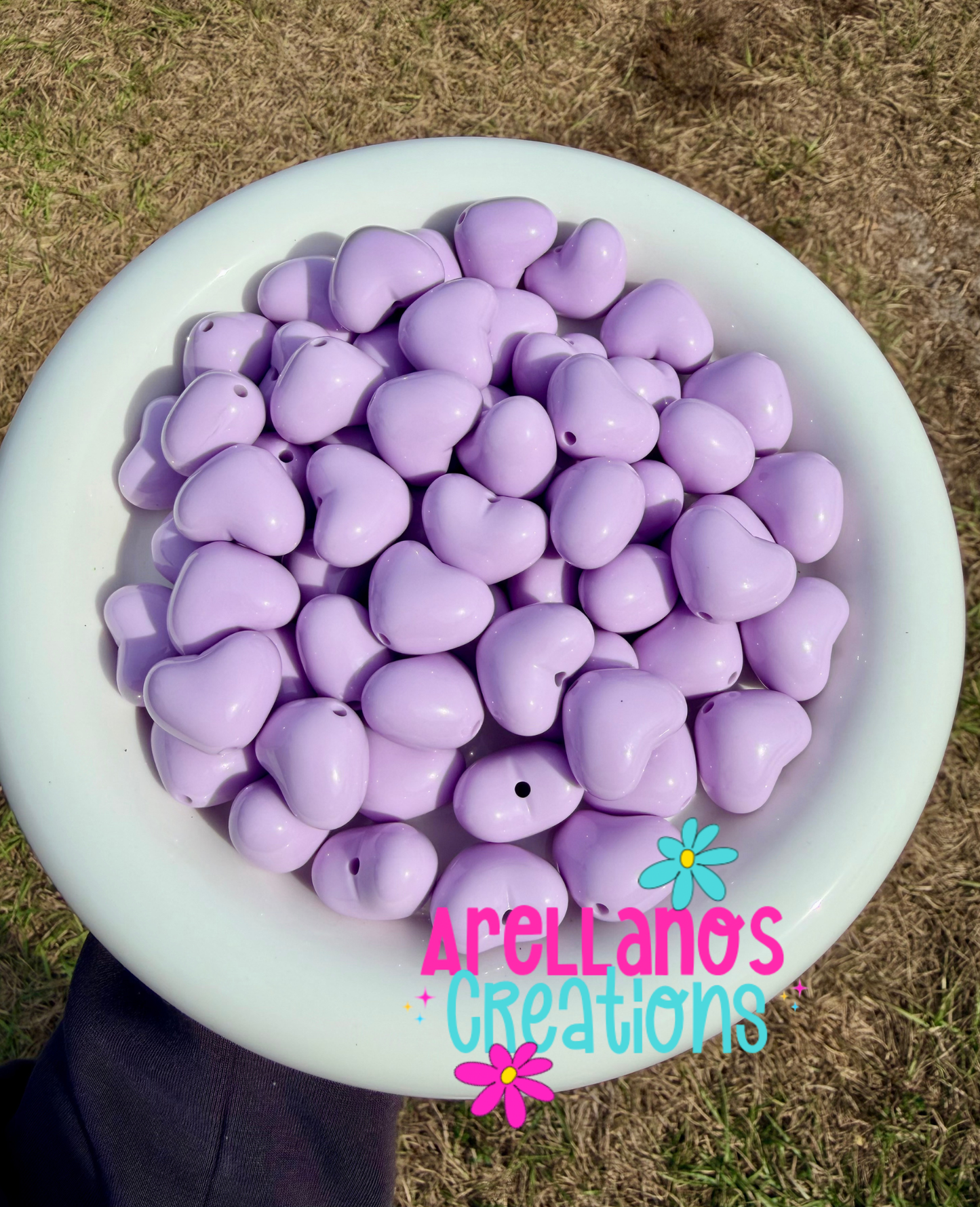 17mm acrylic heart beads (3 color options) 1PC