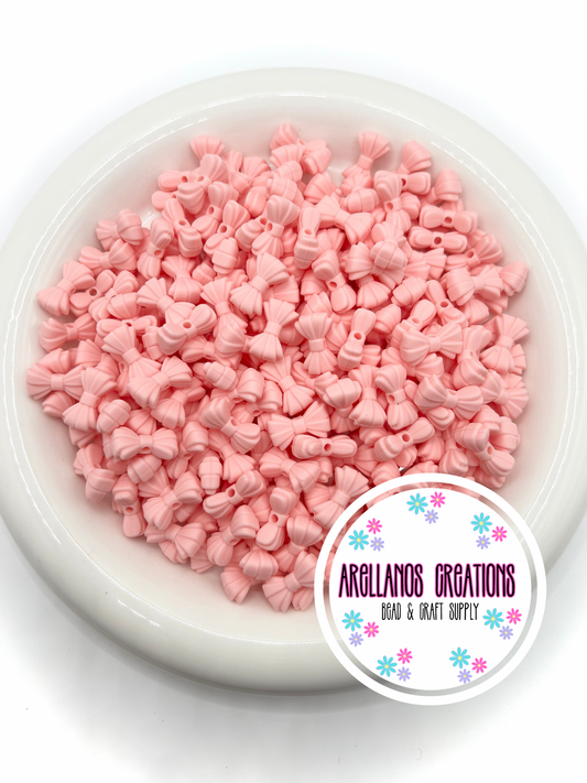 3D MINI light pink ribbed bow EXCLUSIVE focal
