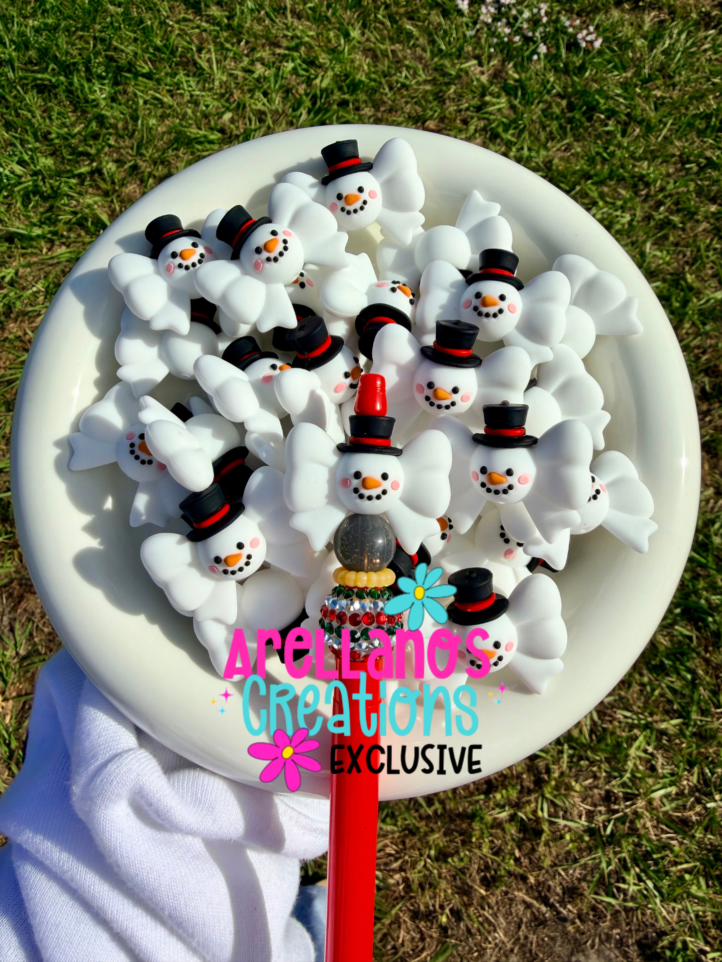 3D snowman bow EXCLUSIVE focal